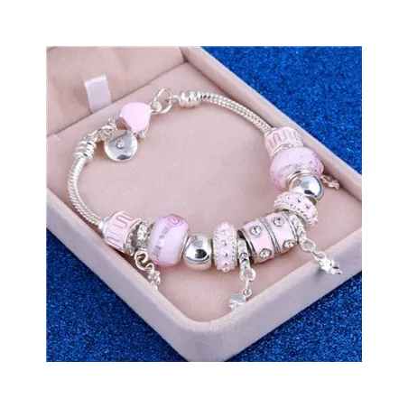 Kristall Silber Armband mit Perlen