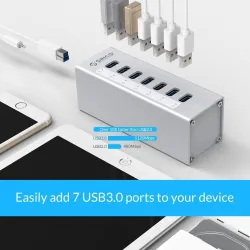 Orico A3H7 A3H10 A3H4 - Aluminium Hochgeschwindigkeitsteiler - 7-port - USB 3.0