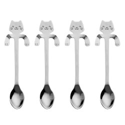 Stainless steel tea & coffee teaspoon with cat 4 piecesCutlery