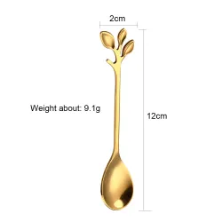 Leaf shaped handle - tea spoon & fork for tea - coffee & dessertsCutlery