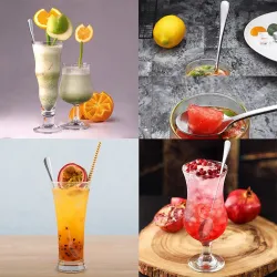 Edelstahl Teelöffel mit langem Griff für Tee - Kaffee & Desserts 6 Stück