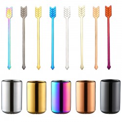 Stainless steel cocktail forks with a storage cup 9 pieces setCutlery