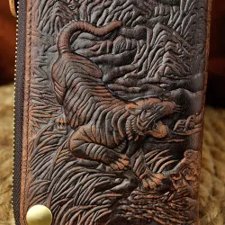 Dragon Design - Multifunktionsleder Geldbörse mit Gurt & Reißverschluss