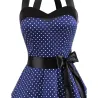 Vintage lace up dress with polka dotsDresses