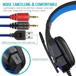 PC780 - Gaming-Kopfhörer - kabelgebundenes Headset mit Mikrofon & Led