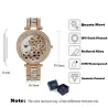 Luxury gold quartz watch with diamonds & leopardWatches