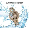 Luxury gold quartz watch with diamonds & leopardWatches
