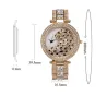 Luxusgold Quarzuhr mit Diamanten & Leoparden