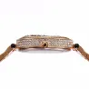 Luxury gold quartz watch with diamonds & leopardWatches