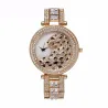 Luxusgold Quarzuhr mit Diamanten & Leoparden