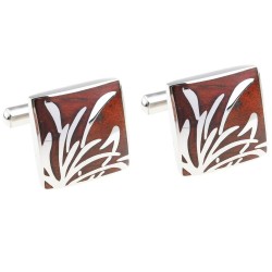 Elegant square rosewood cufflinks
