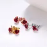 Gold Ohrringe mit roter Rose
