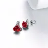 Gold Ohrringe mit roter Rose