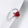 Gold- und Silberring mit roter Rose - verstellbar