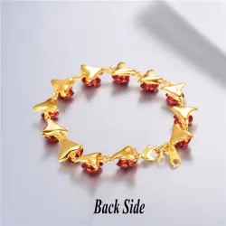 Gold & silver bracelet with red rosesBracelets