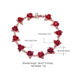 Gold & Silber Armband mit roten Rosen