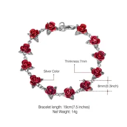 Gold & Silber Armband mit roten Rosen