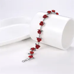 Gold & Silber Armband mit roten Rosen