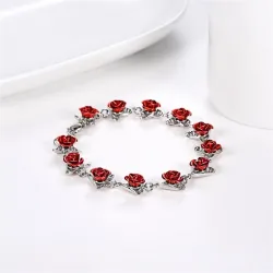 Gold & Silber Armband mit roten Rosen