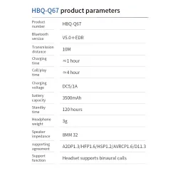 Q67 TWS Drahtlose Ohrstecker - 3D-Stereo - Bluetooth 5 - Mikrofon - wasserdicht - automatische Paarung Headset