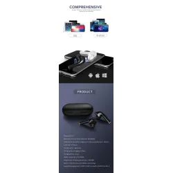 Bluetooth V5.0 - Touch-Betriebskopfset - geräusch-cancelling - TWS Wireless dual Ohrstecker