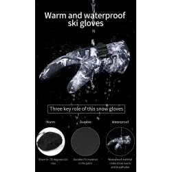 Thermal ski gloves - waterproof - 3 fingers touch screen designGloves