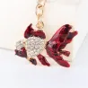 Crystal with gold fish - keychainKeyrings