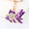Crystal with gold fish - keychainKeyrings