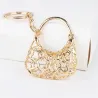 Crystal handbag with D letter - keychainKeyrings