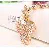 Gold crystal perfume bottle - keychainKeyrings