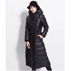 Winter wasserdicht lange Mantel - Daunenjacke mit Kapuze - plus Größe