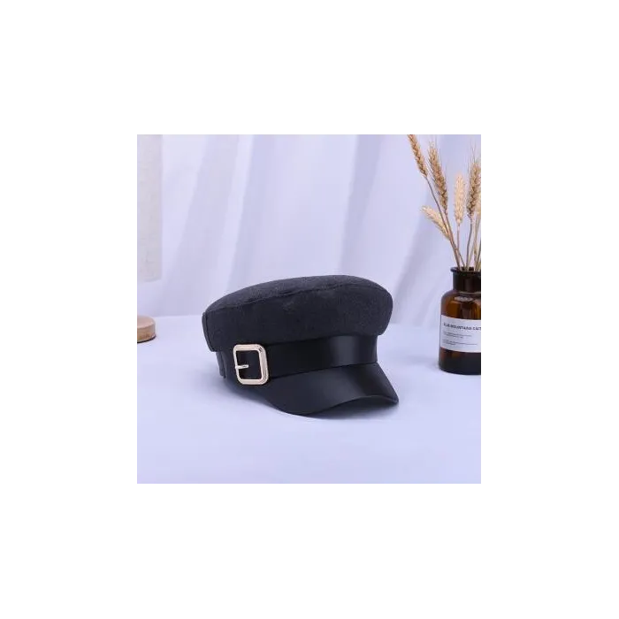 Fashion cap with leather visor & beltHats & Caps