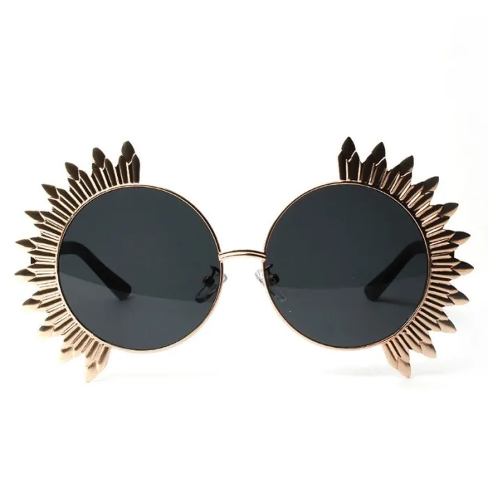 Vintage runde Sonnenbrille mit Nieten - UV 400