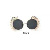 Vintage runde Sonnenbrille mit Nieten - UV 400