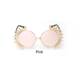Vintage runde Sonnenbrille mit Nieten - UV 400