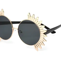 Vintage runde Sonnenbrille mit Nieten - UV 400