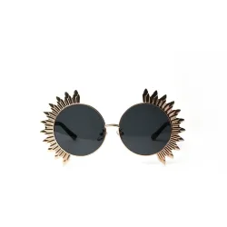 Vintage runde Sonnenbrille mit Nieten - UV 400