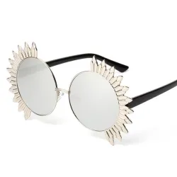 Vintage runde Sonnenbrille mit Nieten - UV 400