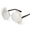 Vintage runde Sonnenbrille mit Nieten - UV 400