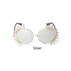 Vintage runde Sonnenbrille mit Nieten - UV 400