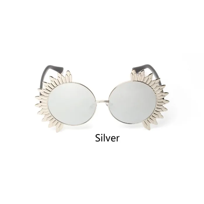 Vintage runde Sonnenbrille mit Nieten - UV 400