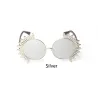 Vintage runde Sonnenbrille mit Nieten - UV 400