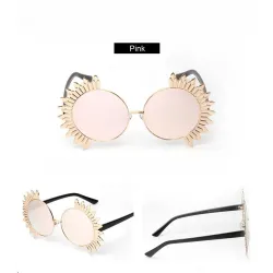 Vintage runde Sonnenbrille mit Nieten - UV 400