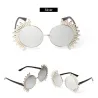 Vintage runde Sonnenbrille mit Nieten - UV 400