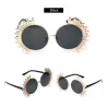 Vintage runde Sonnenbrille mit Nieten - UV 400