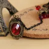 Gothic Stil Spitze Armband mit roten Rose & verstellbaren Ring