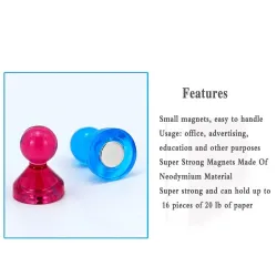 N35 - magnetische Neodym Daumen-Tacksstifte - Kühlschrankmagnete - 14 Stück
