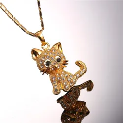 Kristall Kitten - elegante Halskette