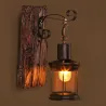 Vintage - Holz Wandleuchte - LED Licht