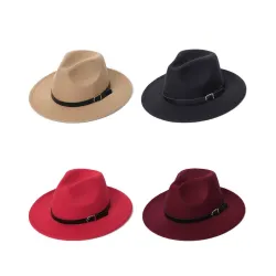 Fashionable cotton hat with a decorative belt